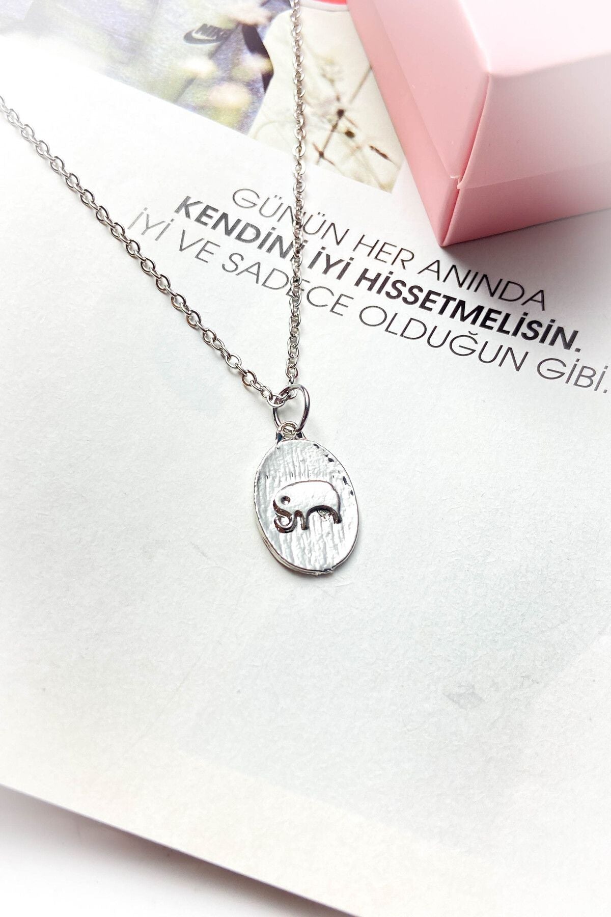 Çelik Gümüş Renk İnce Zincir Çelik Kolye