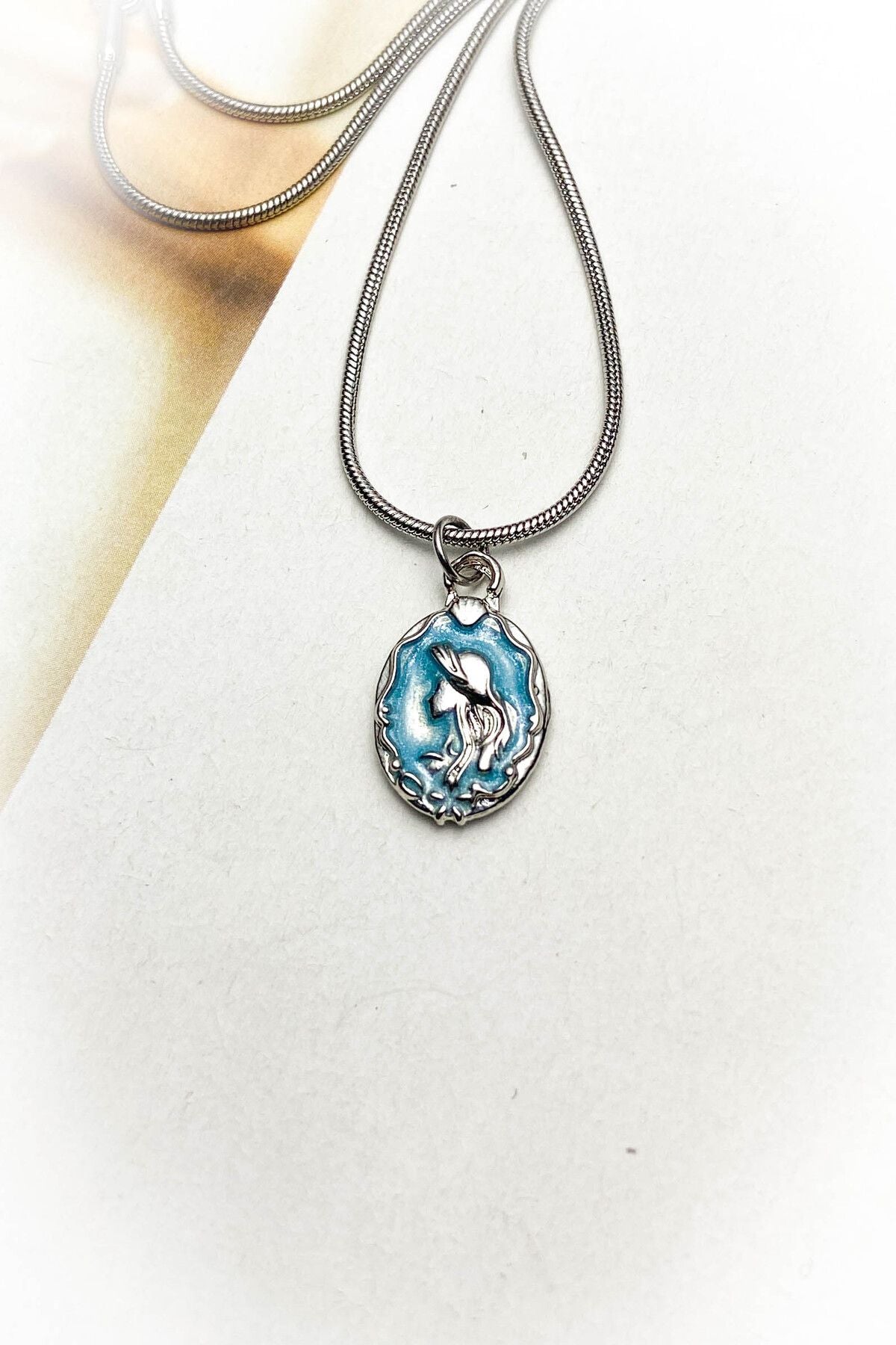 Deniz Kızı Vintage Çelik Kolye