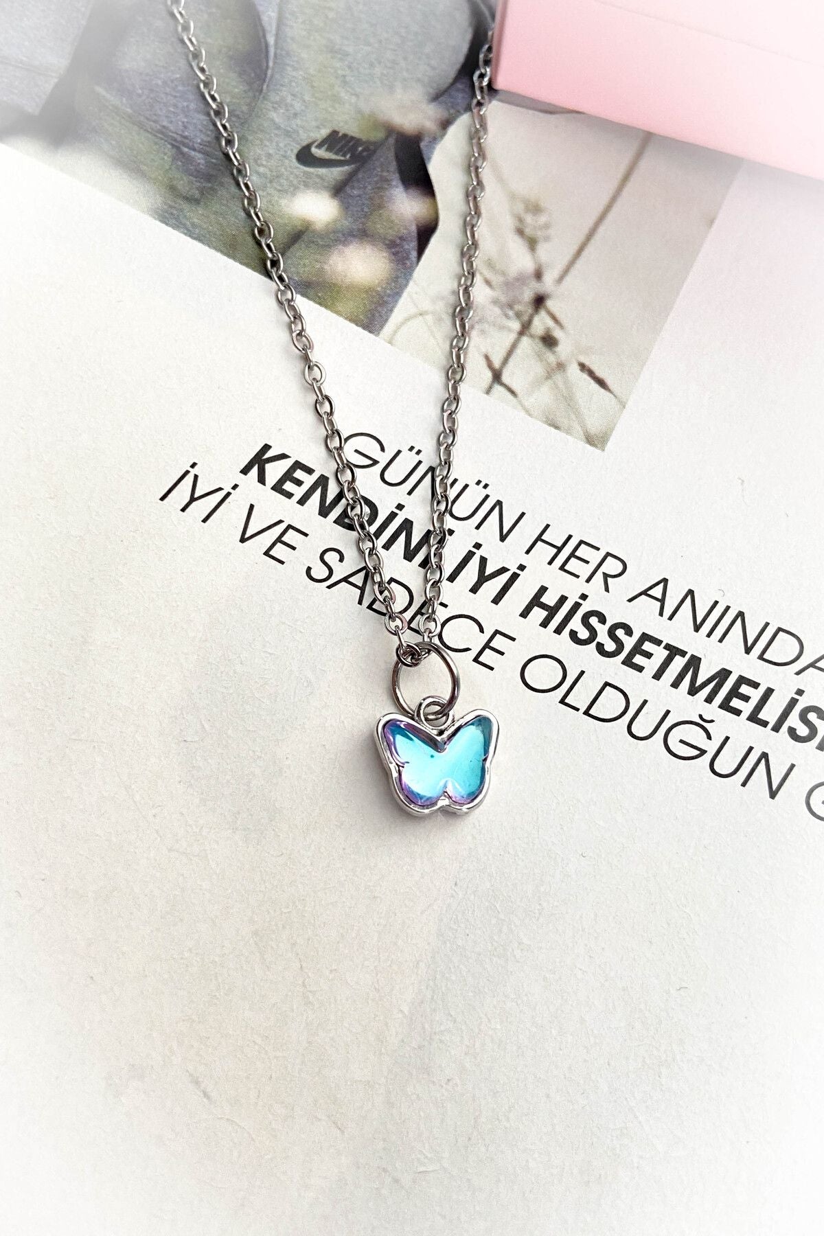 Çelik Gümüş Renk Bombeli İnce Zincir Çelik Kolye