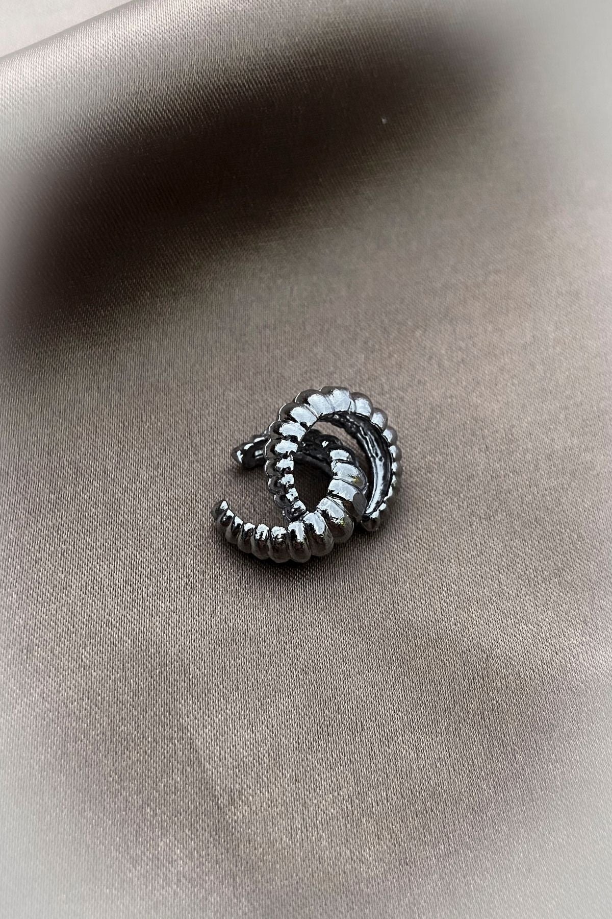 Çift (2 adet) Bombeli Kruvasan Kıkırdak Küpe Ear Cuff
