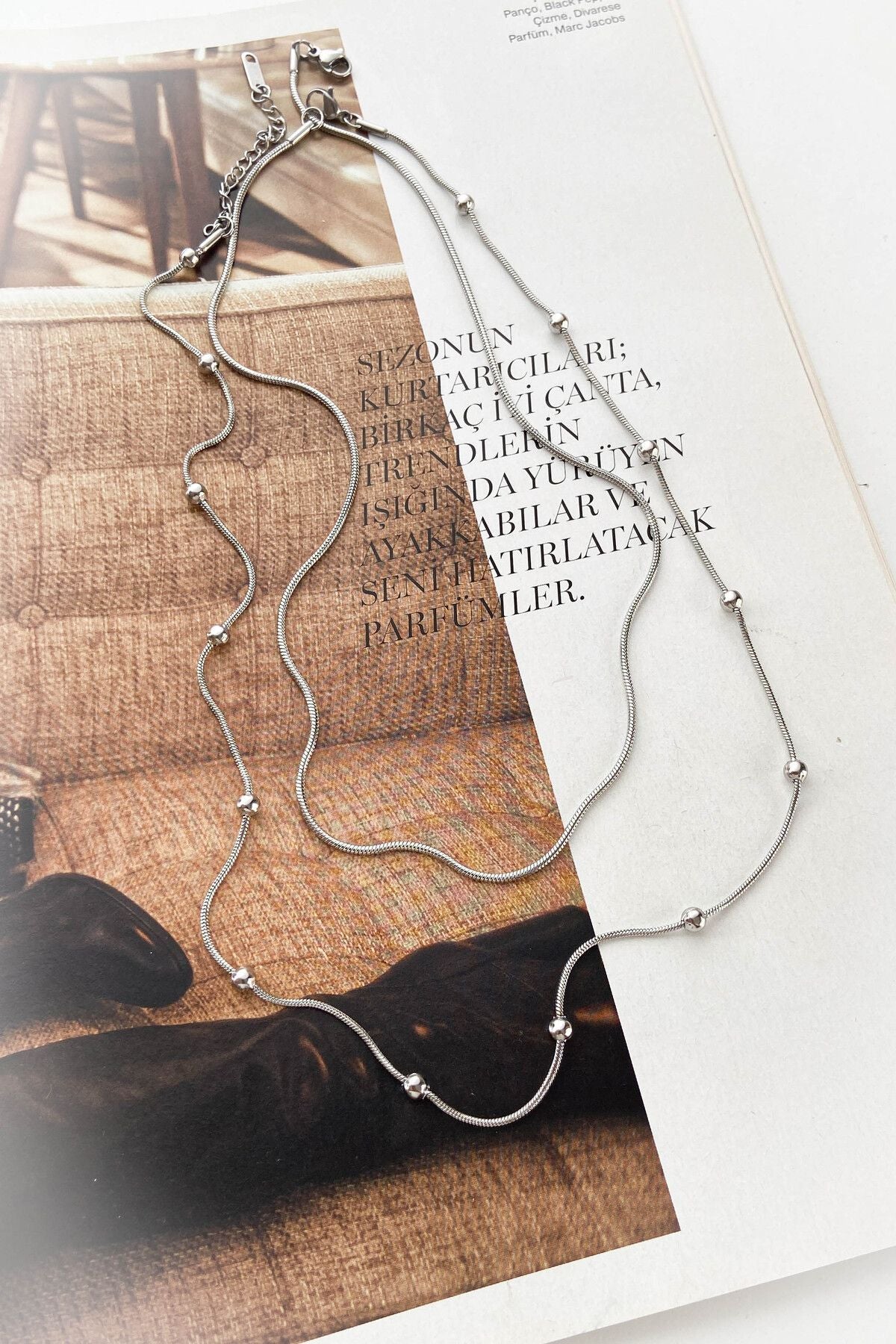 2'li Çelik Kolye 45 cm