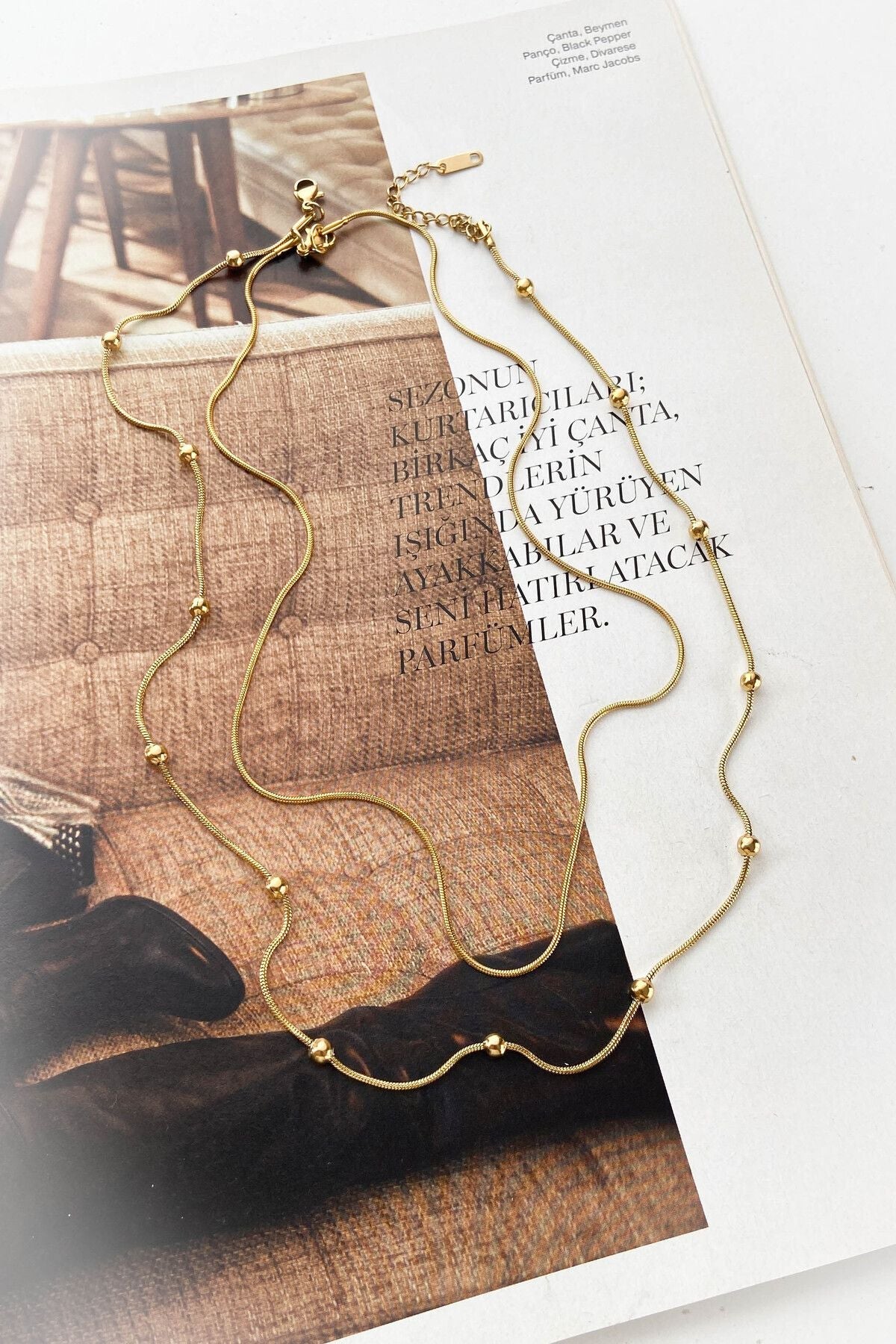 2'li Çelik Kolye 60 cm