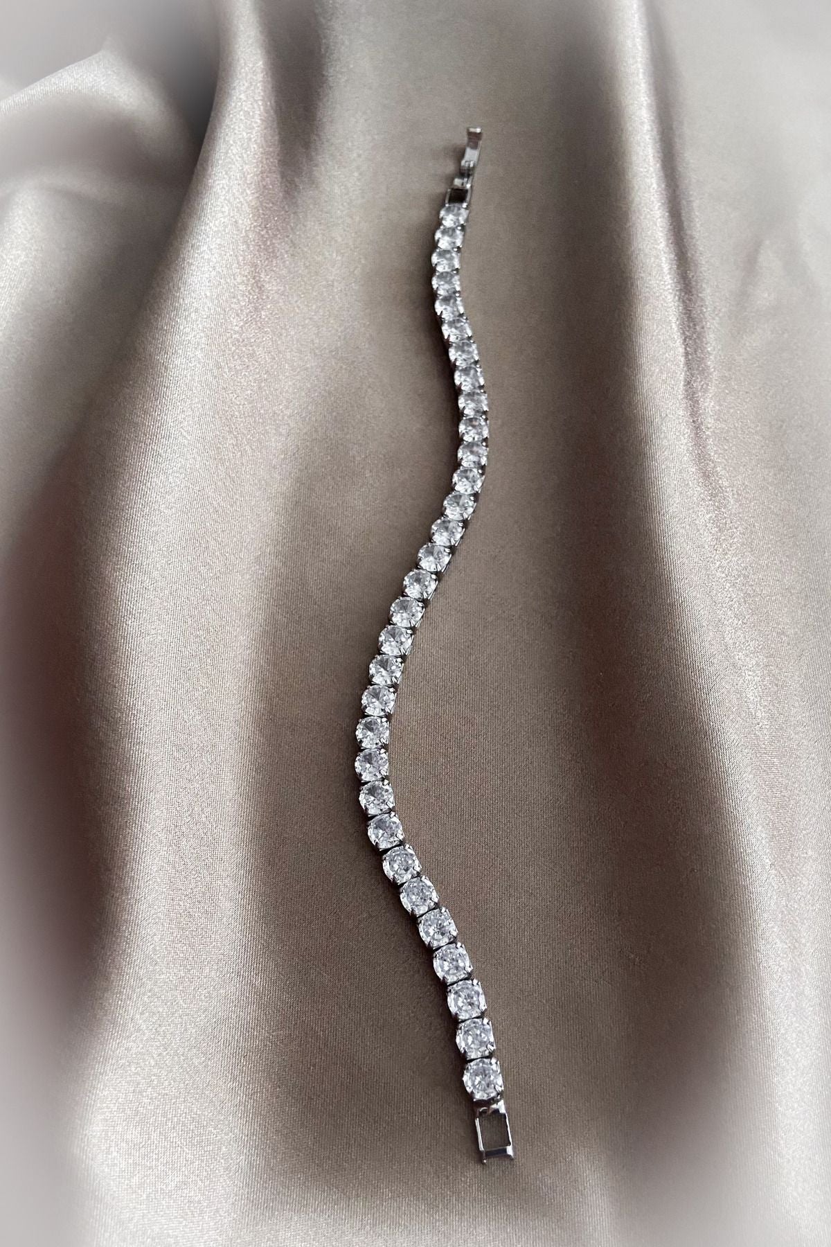 Kare Su Yolu Bileklik Gümüş Kaplama Kadın Bileklik