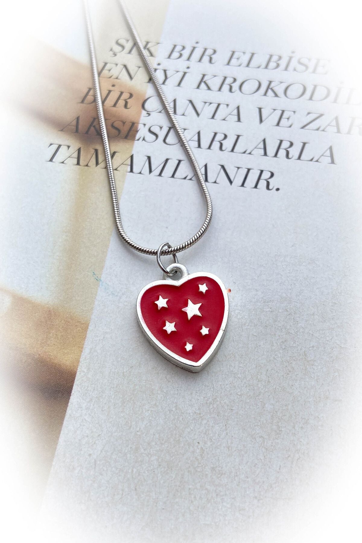 Çelik Gümüş Renk Kalpli Çelik Kolye 3 Farklı Model Seçeneği