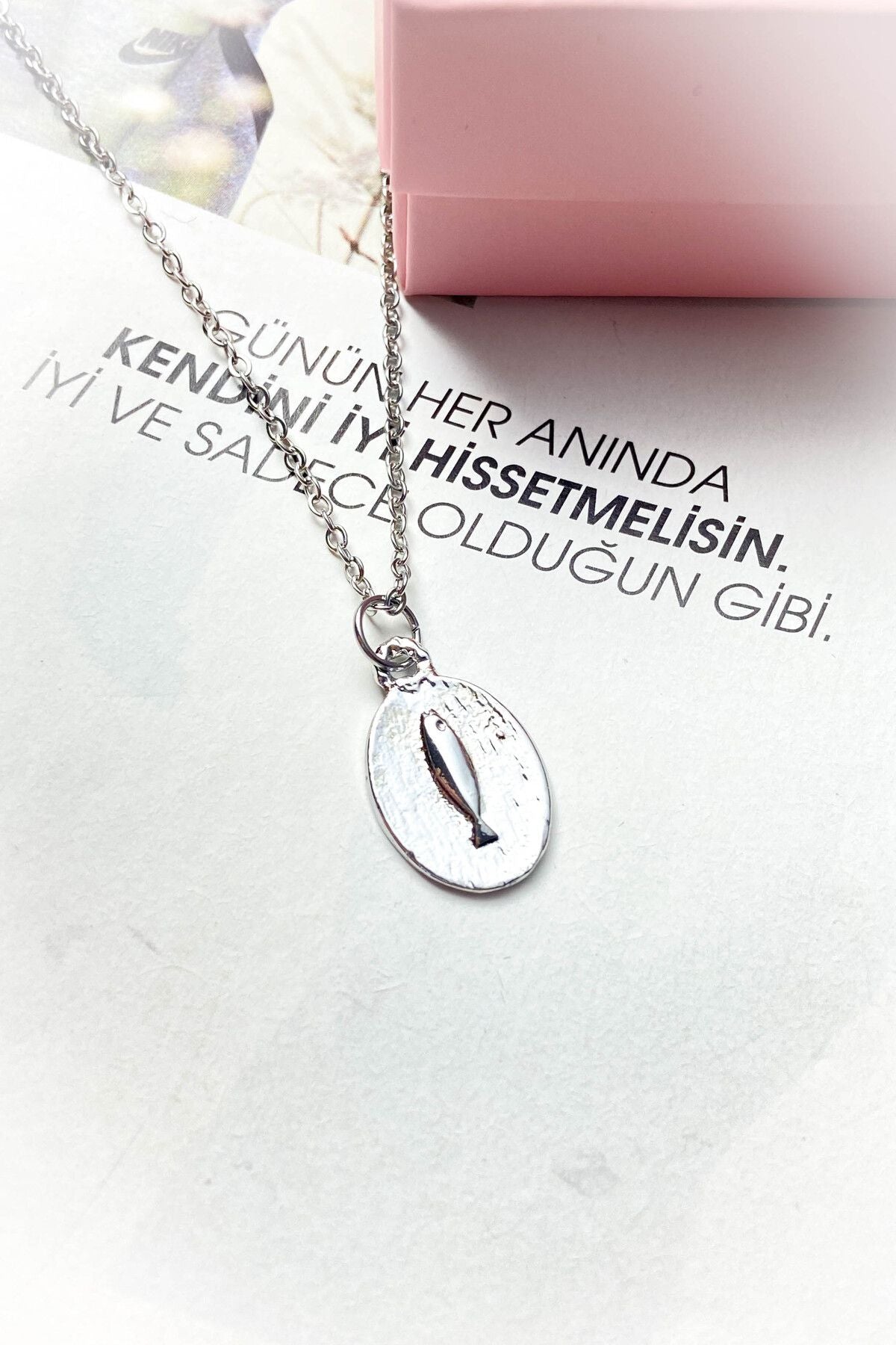 Çelik Gümüş Renk İnce Zincir Çelik Kolye