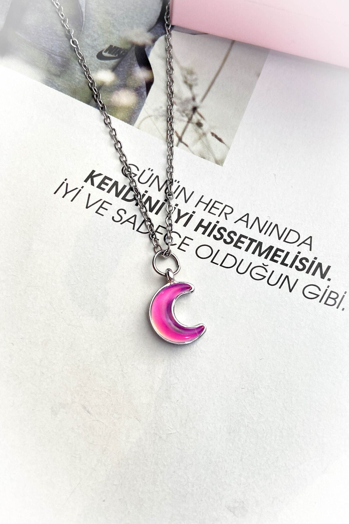 Çelik Gümüş Renk Bombeli İnce Zincir Çelik Kolye