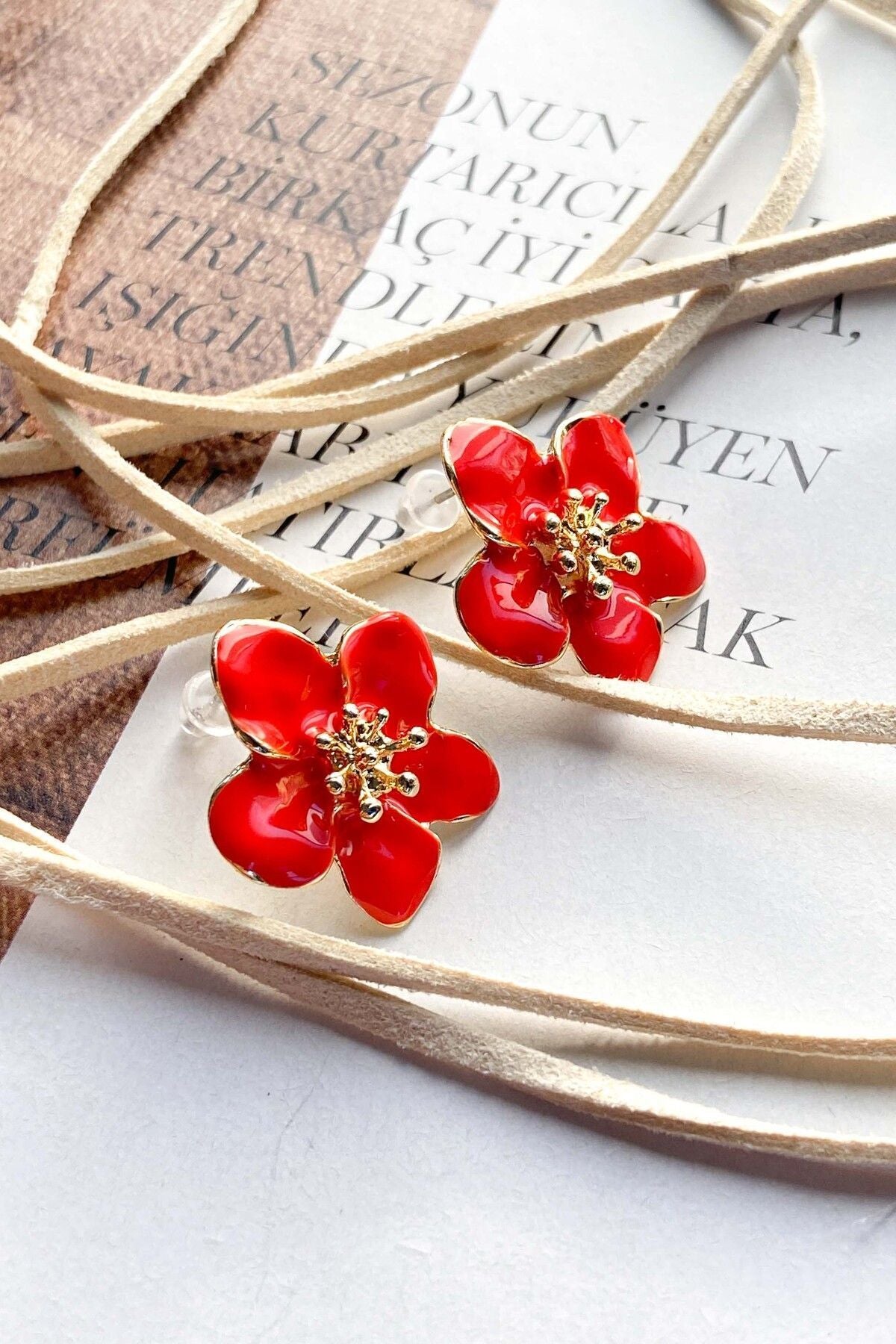 Nar Çiçeği Kırmızı Küpe