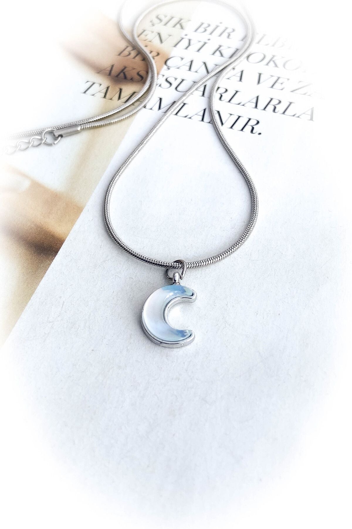 Ay Çelik Kolye