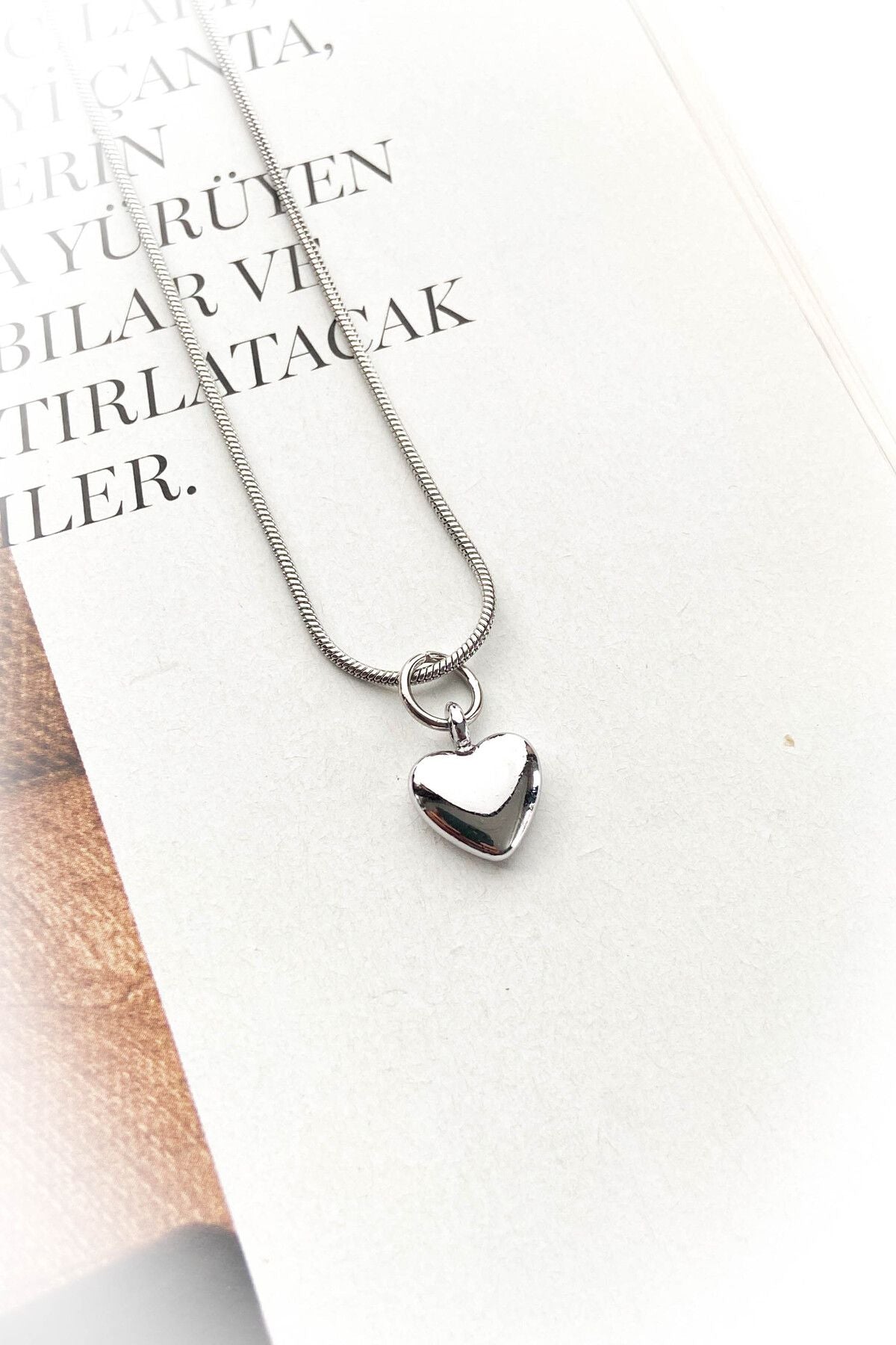 Kalp Çelik Kolye