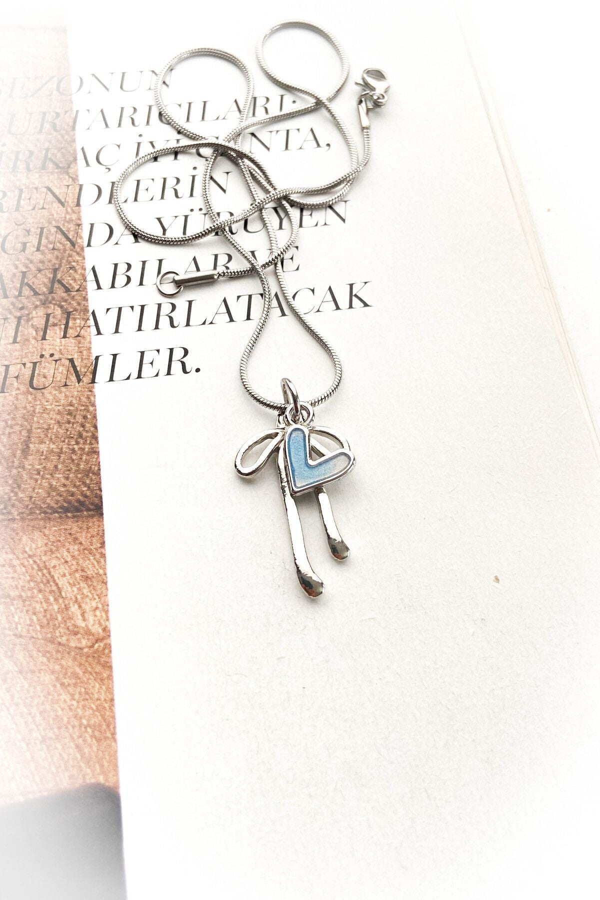 Fiyonk Kalp Çelik Kolye