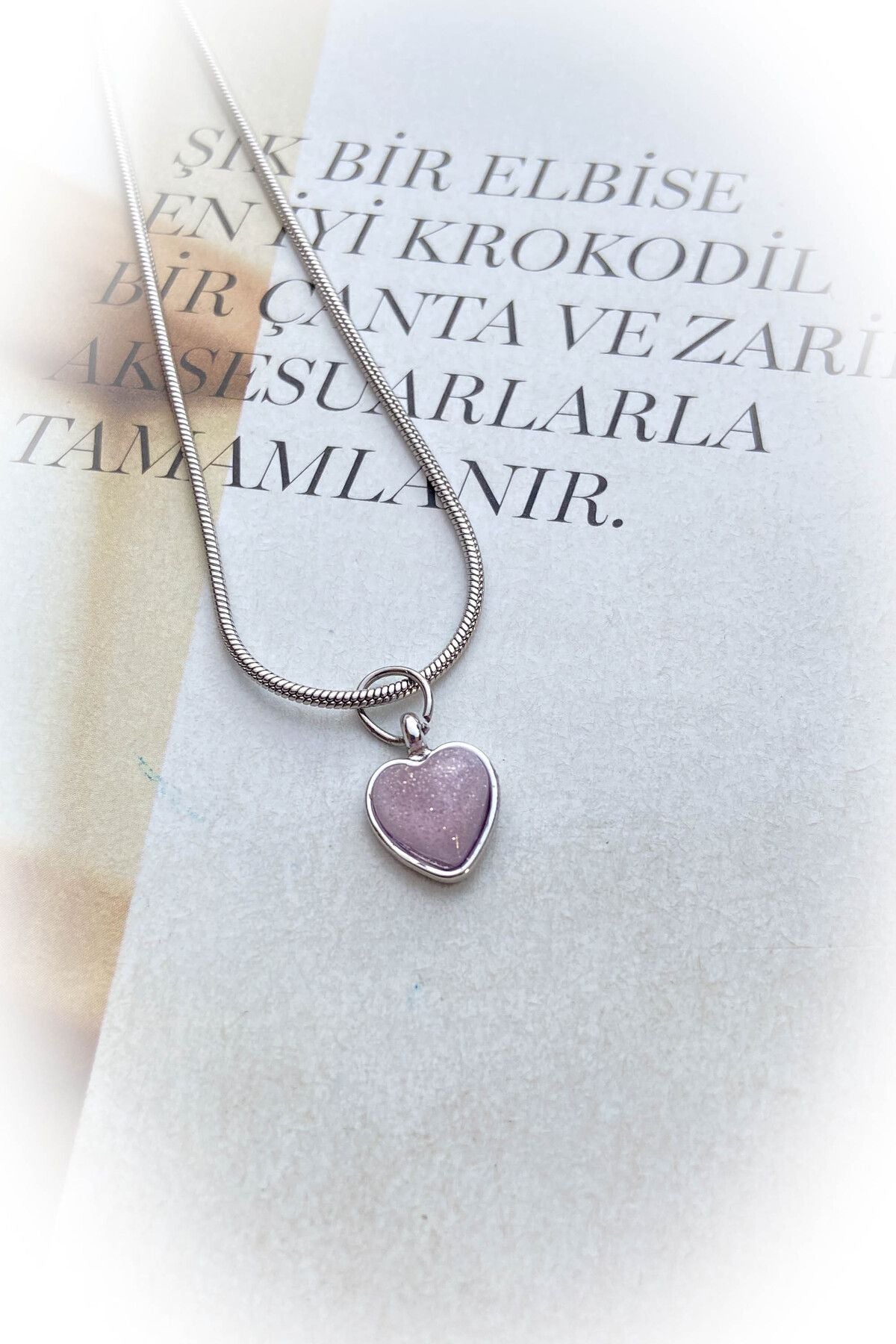 Çelik Gümüş Renk Minimal Uçlu Kolye 5 Farklı Renk ve Model Seçeneği