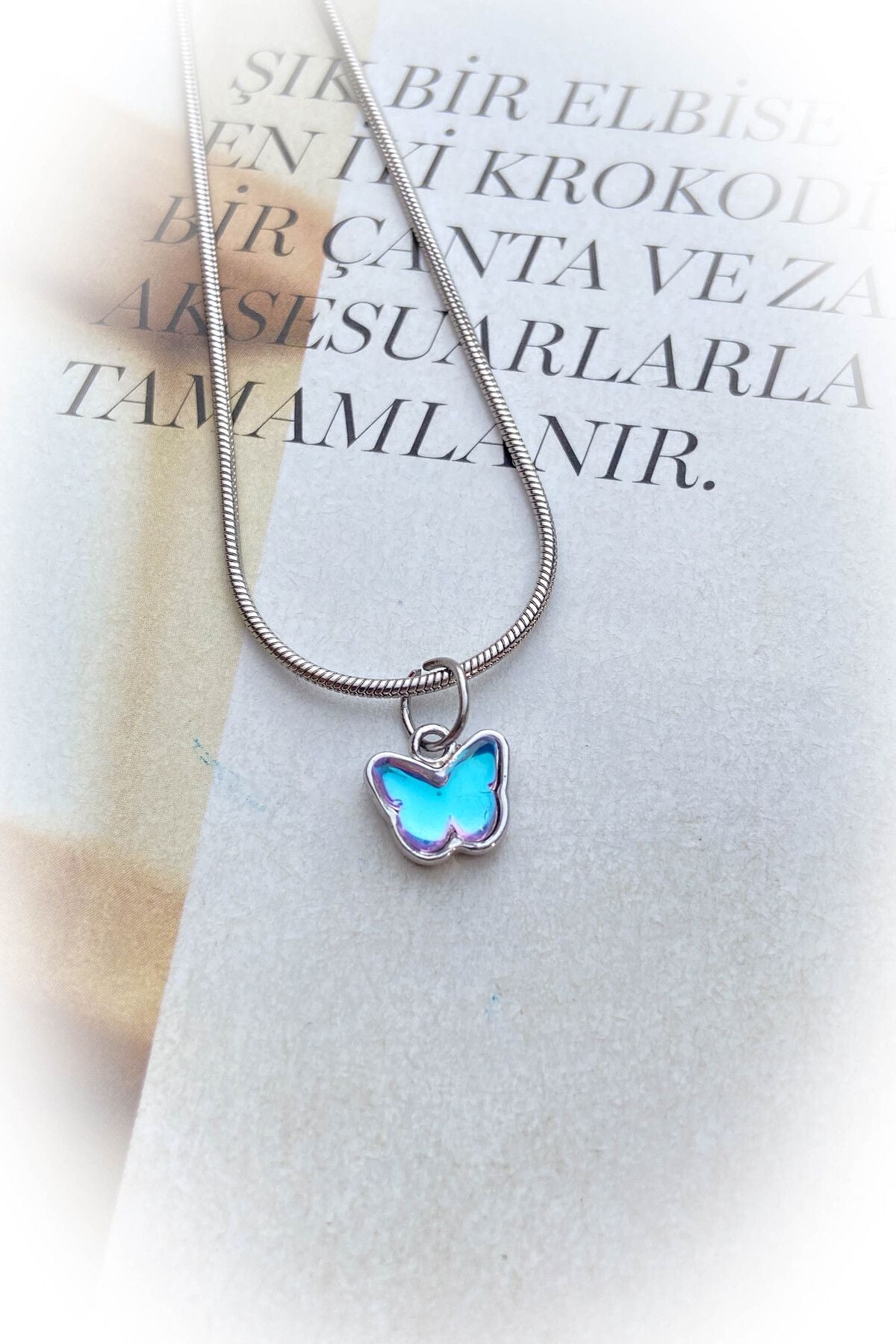 Çelik Gümüş Renk Minimal Uçlu Kolye 5 Farklı Renk ve Model Seçeneği