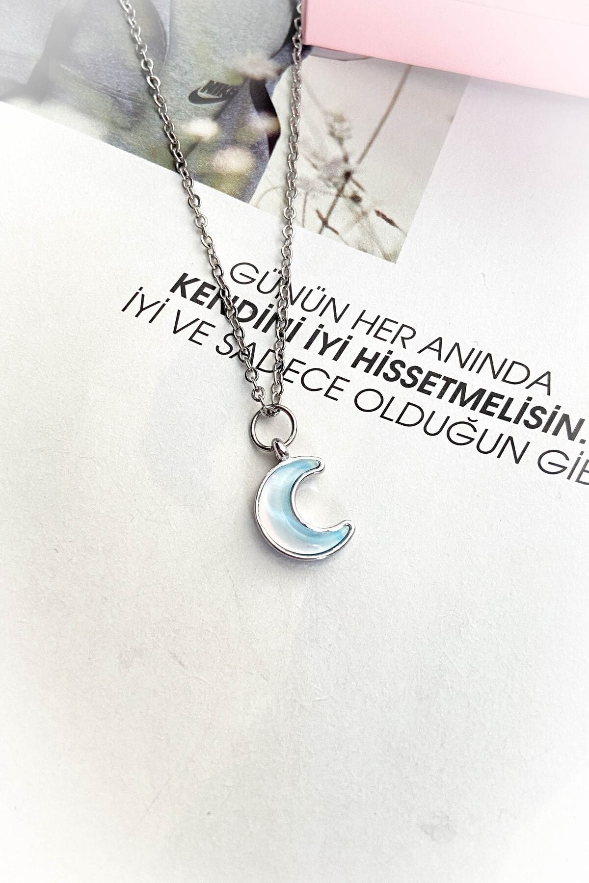 Çelik Gümüş Renk Bombeli İnce Zincir Çelik Kolye