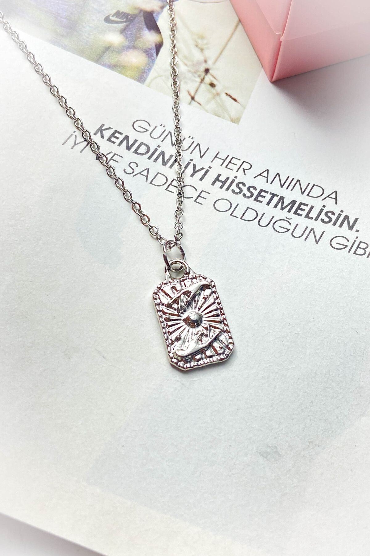 Çelik Gümüş Renk İnce Zincir Çelik Kolye