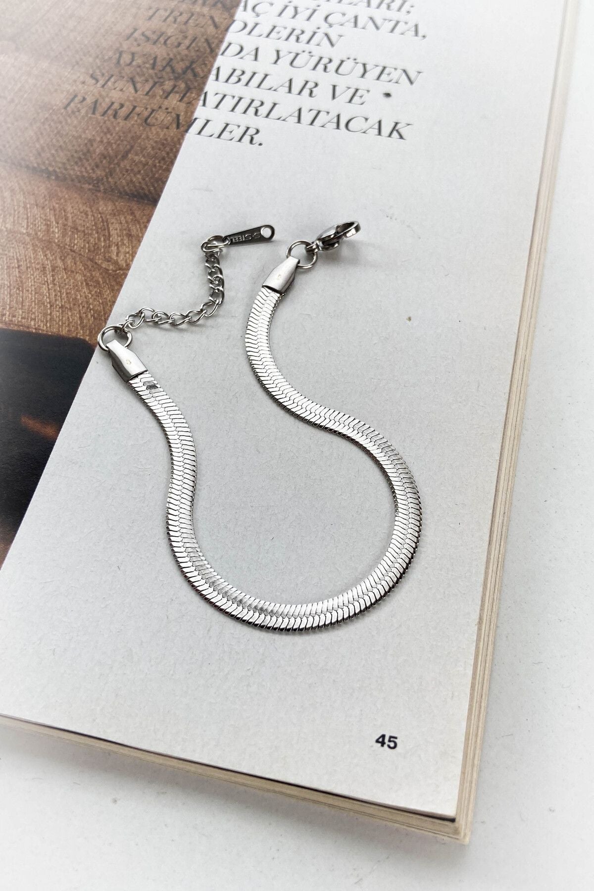 Çelik İtalyan Zincir Çelik Bileklik