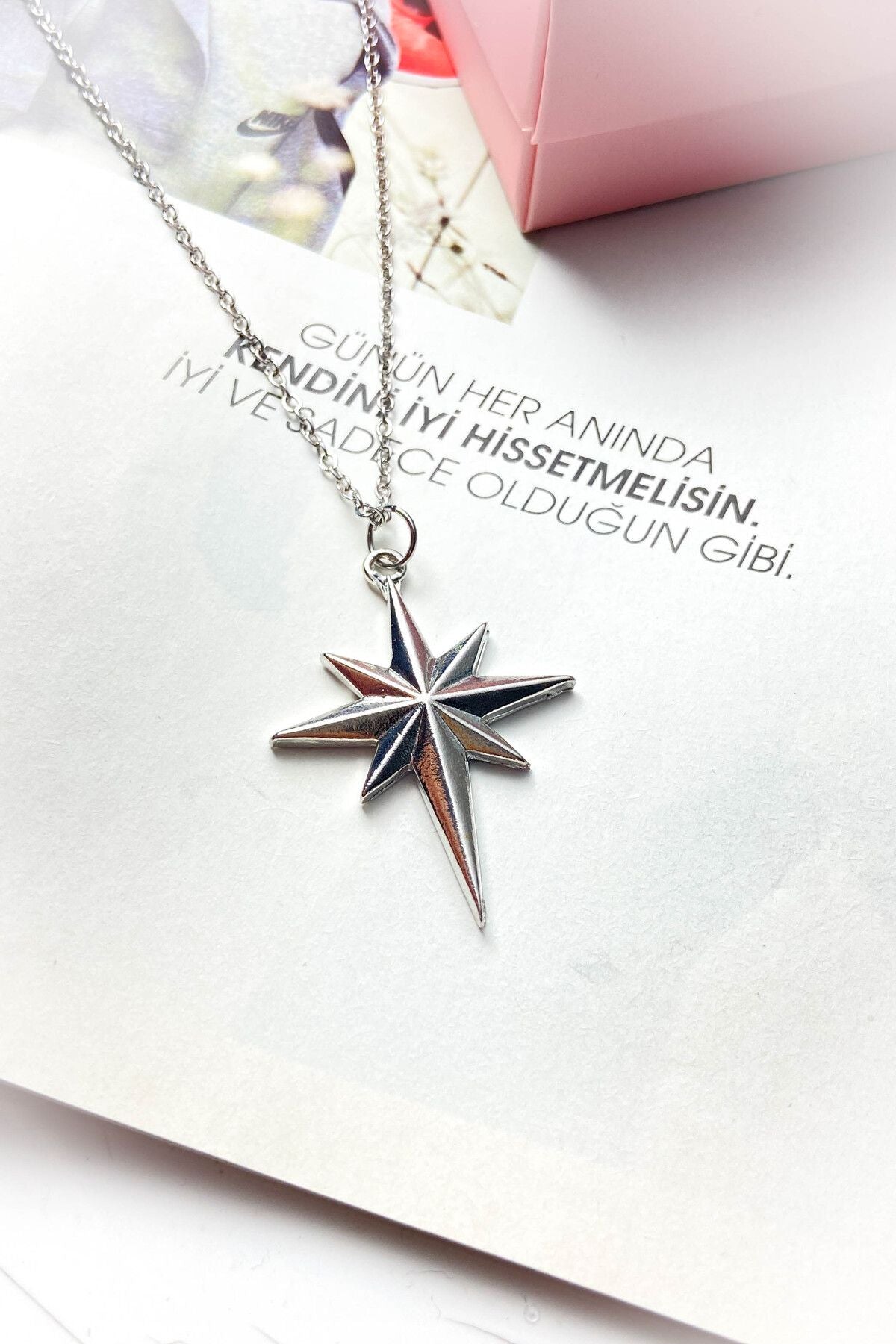 Çelik Gümüş Renk İnce Zincir Çelik Kolye