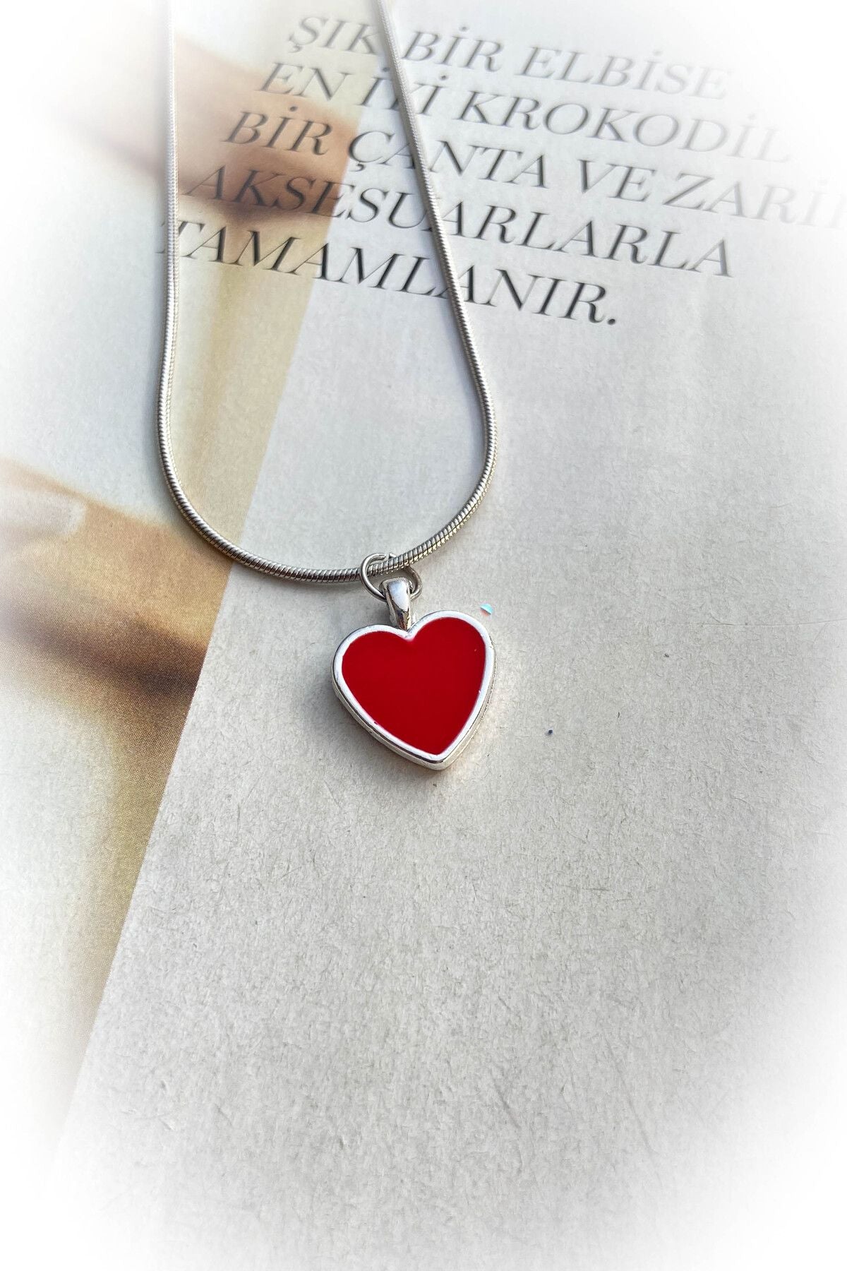Çelik Gümüş Renk Kalpli Çelik Kolye 3 Farklı Model Seçeneği