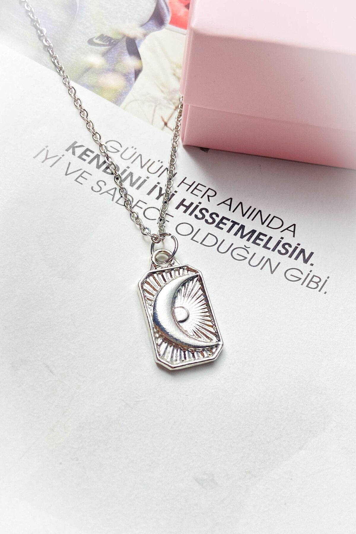 Çelik Gümüş Renk İnce Zincir Çelik Kolye