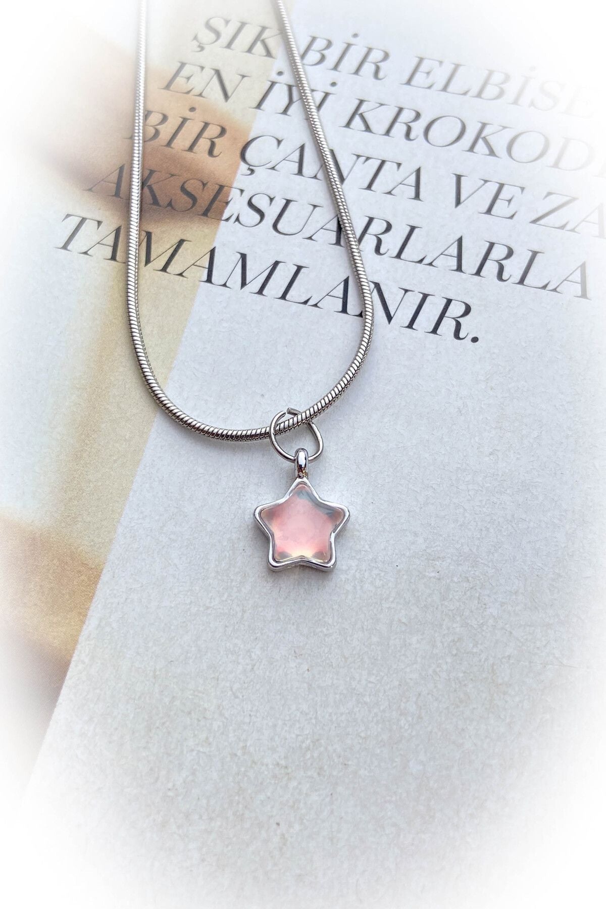 Çelik Gümüş Renk Minimal Uçlu Kolye 5 Farklı Renk ve Model Seçeneği