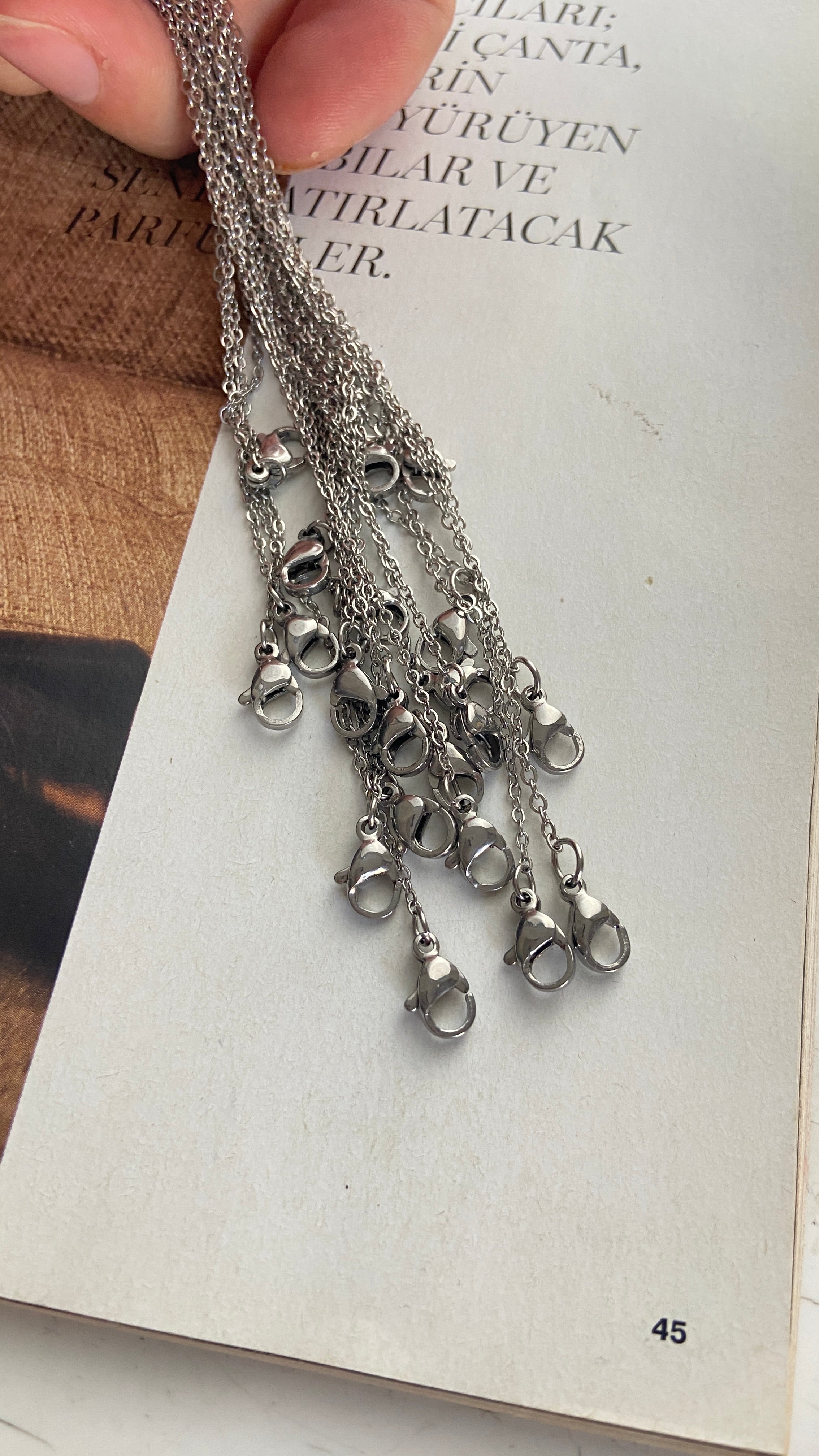 Çelik SF Zincir / 45 cm / Gümüş (Hazır Kolye Zinciri )