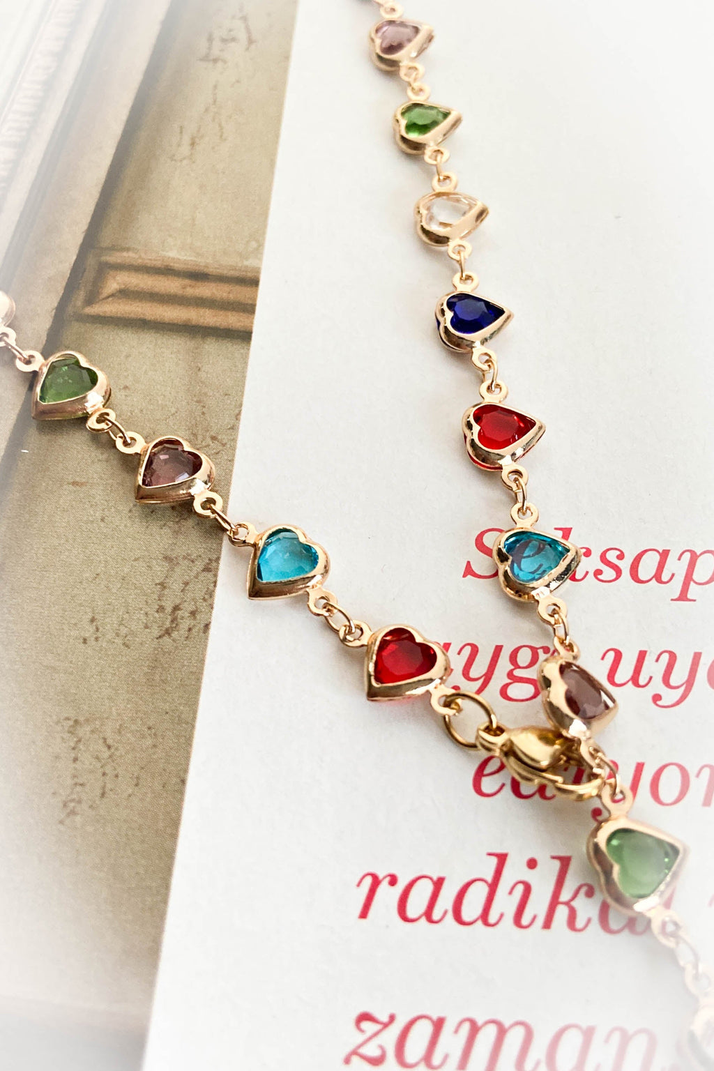 Renkli Kalp Y Kolye