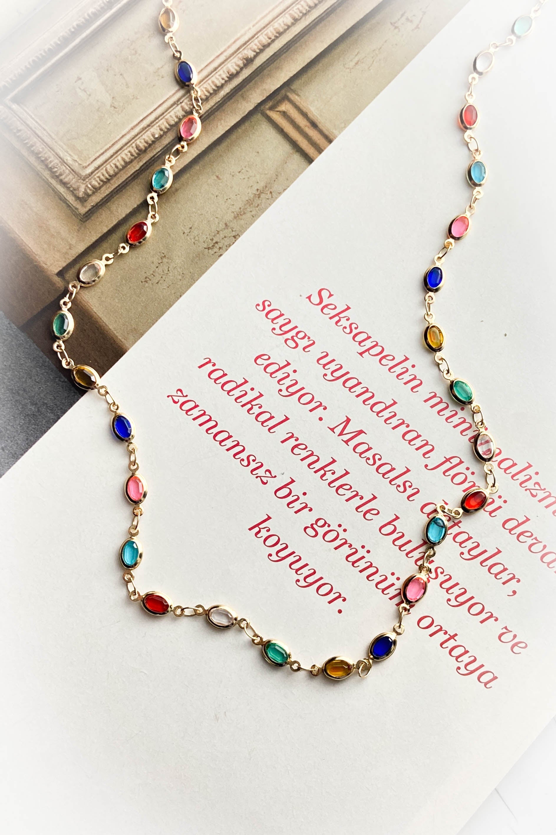 Renkli Damla Y Kolye