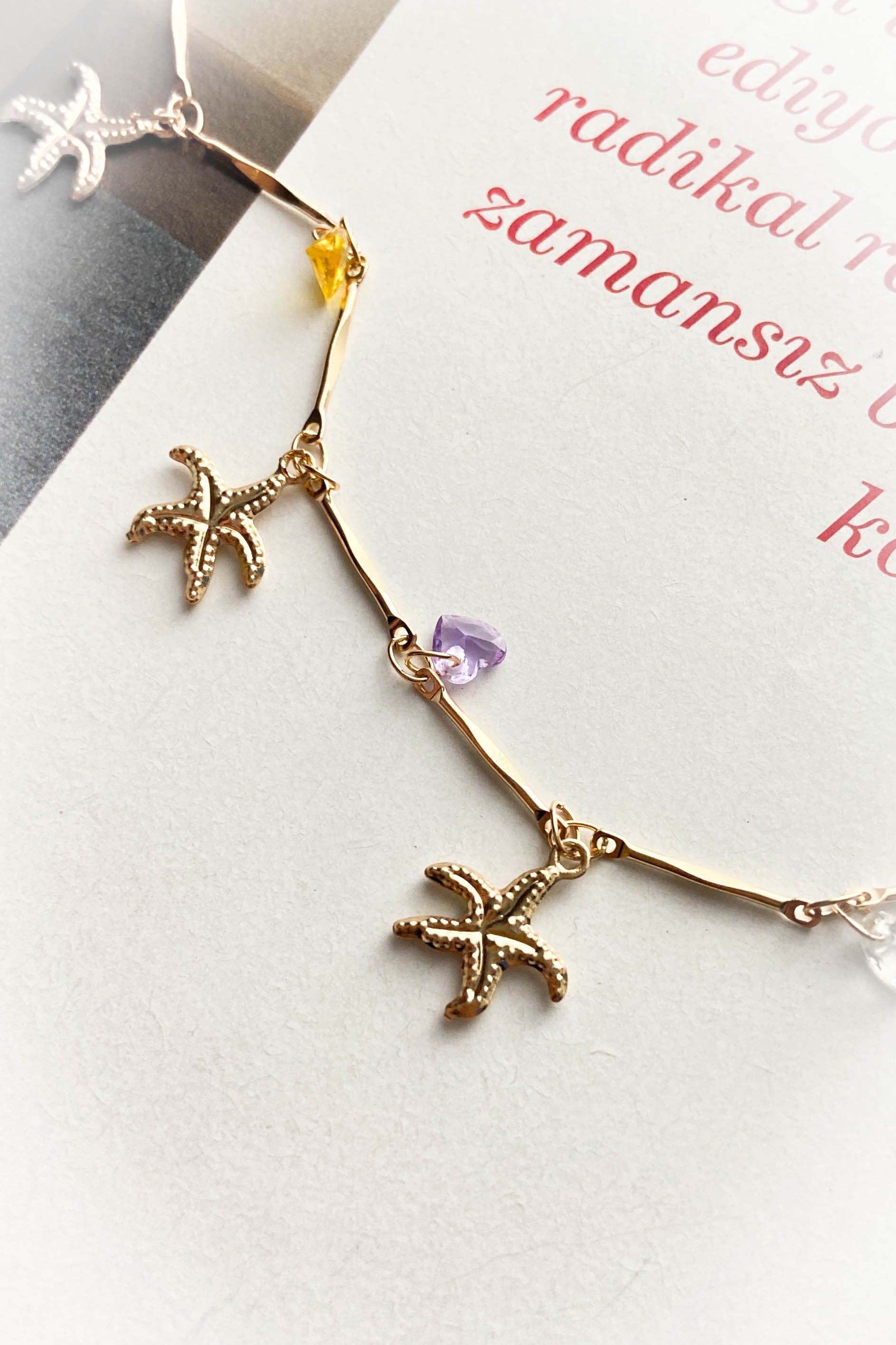 Altın Kaplama Deniz Yıldızı Y Kolye